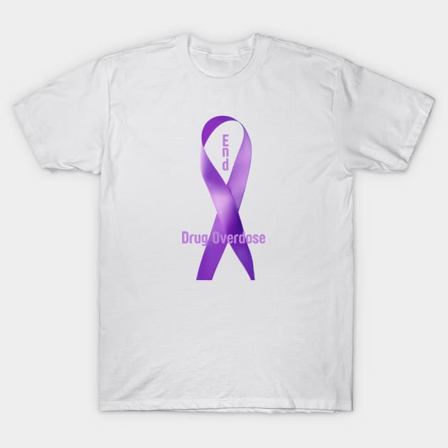 Drug Overdose Awareness Ribbon T-Shirt by HobbyAndArt